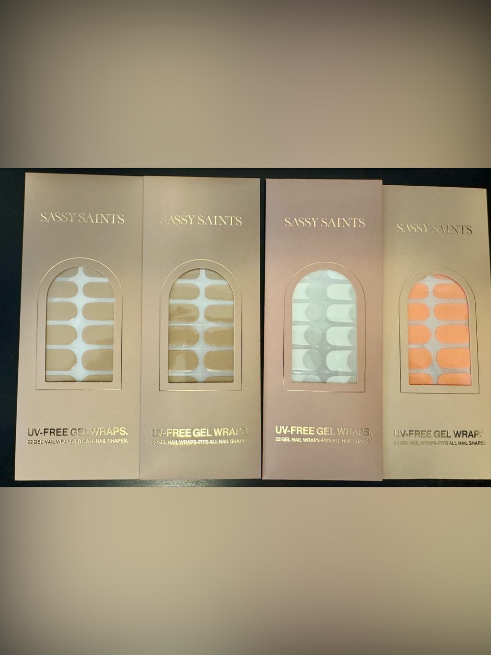 NIB Sassy Saints UV-Free Gel Nail Wraps Bundle - Lot of 4